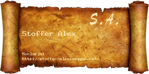 Stoffer Alex névjegykártya